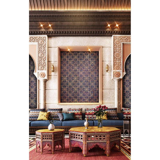 1408 Sloan Kalamkari Cork Sheet Laminates 8 ft x 2 ft 1.25mm Thickness - I for Interior. Latest kalamkari designs. Laminates at best price. Kalamkari laminates near me.